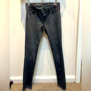 AG Legging Ankle Super Skinny Raw Hem 25R Charcoal